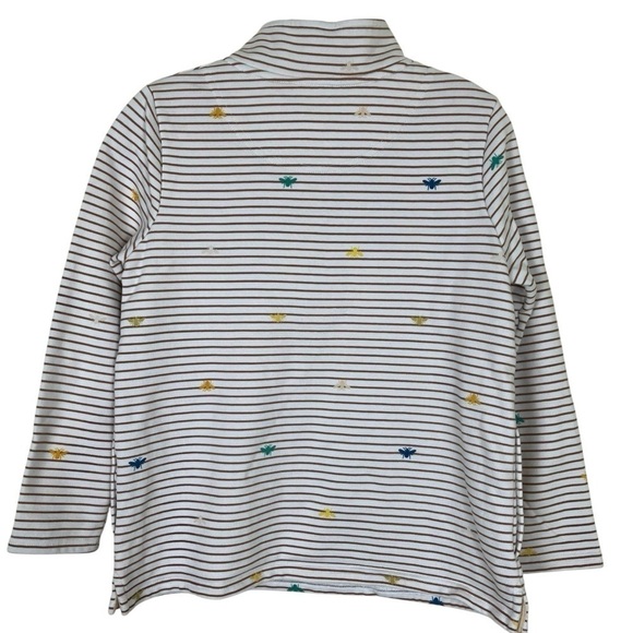 Joules Pip Print Casual 1/4 Zip Rainbow Striped Sweatshirt Bee Print Pastel 2 - Picture 4 of 16